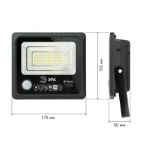ЭРА Прожектор светодиодный уличный на солн. бат. 50W, 360 lm, 5000K, с датч. движения, ПДУ, IP65'