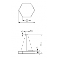 Светильник светодиодный Geometria ЭРА Hexagon SPO-121-B-40K-038 38Вт 4000К 4000Лм IP40 600*600*80 черный подвесной'